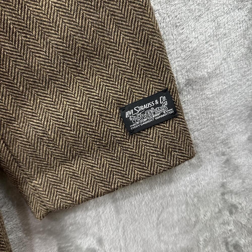 Levis Premium Jasper Club Skull Patch Sherpa Lined Herringbone Blazer Size XL - Picture 6 of 8
